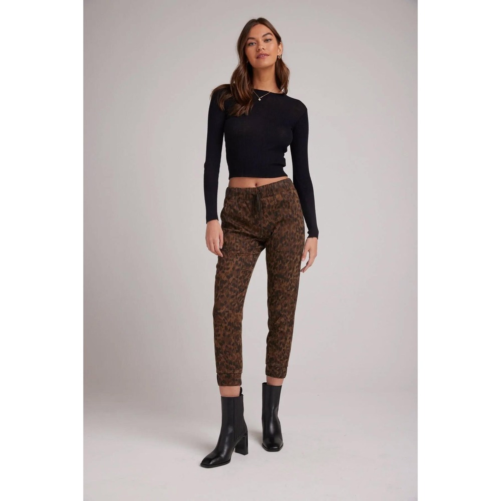 Bella Dahl Leopard‎ Pocket Joggers Women Size M Brown NWOT Animal Print Pants
